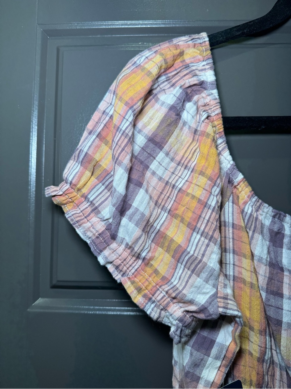 Lucky Brand Plaid Peasant Blouse - Picture 8 of 8